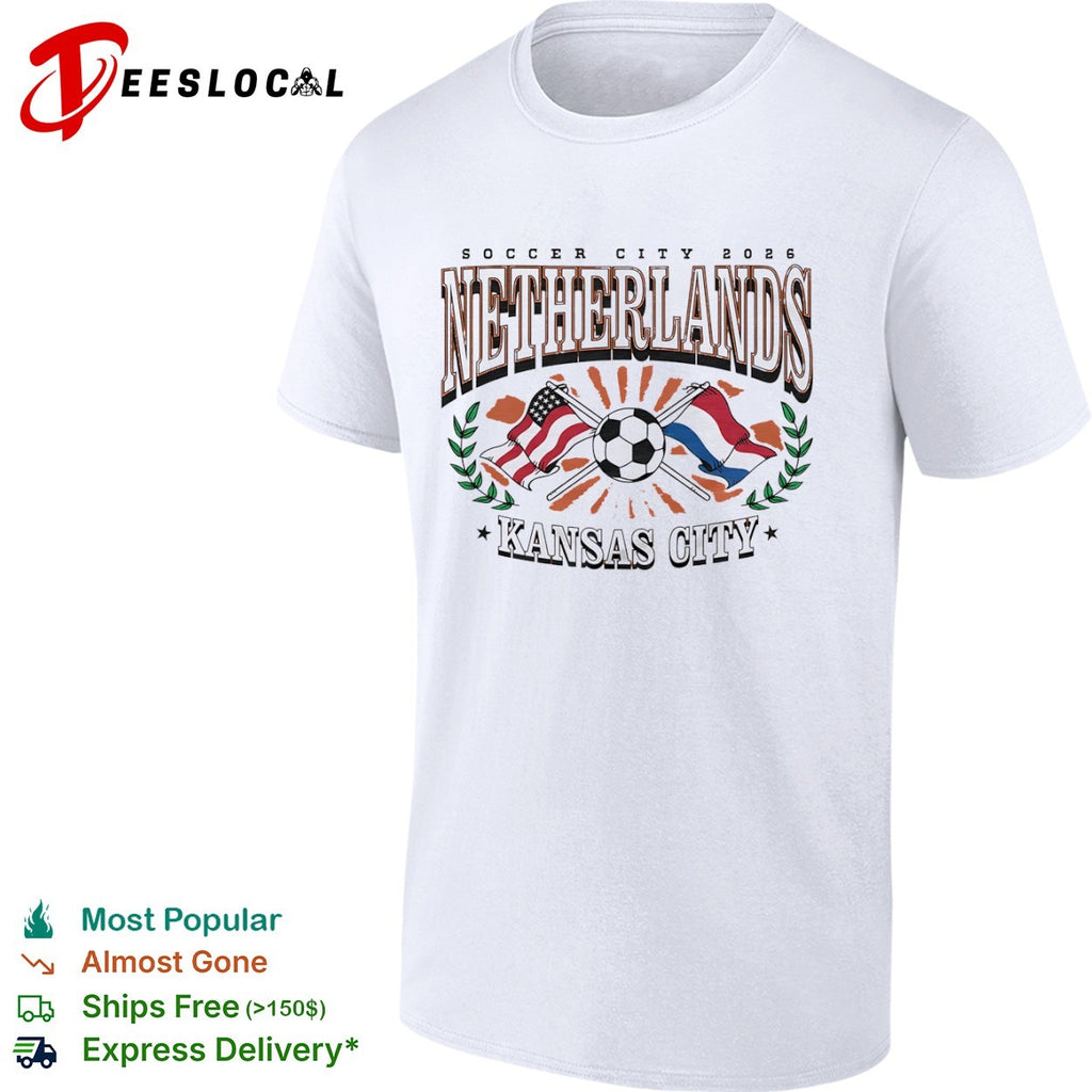 Soccer City 2026 Netherlands Kansas City United States Flag Soccer Ball shirt
