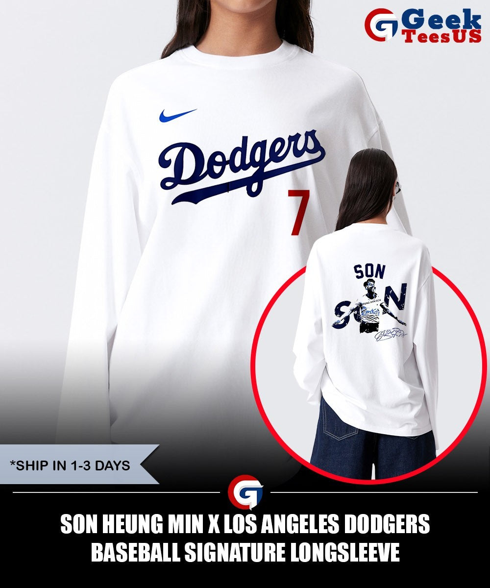 Son Heung Min X Los Angeles Dodgers baseball signature shirt