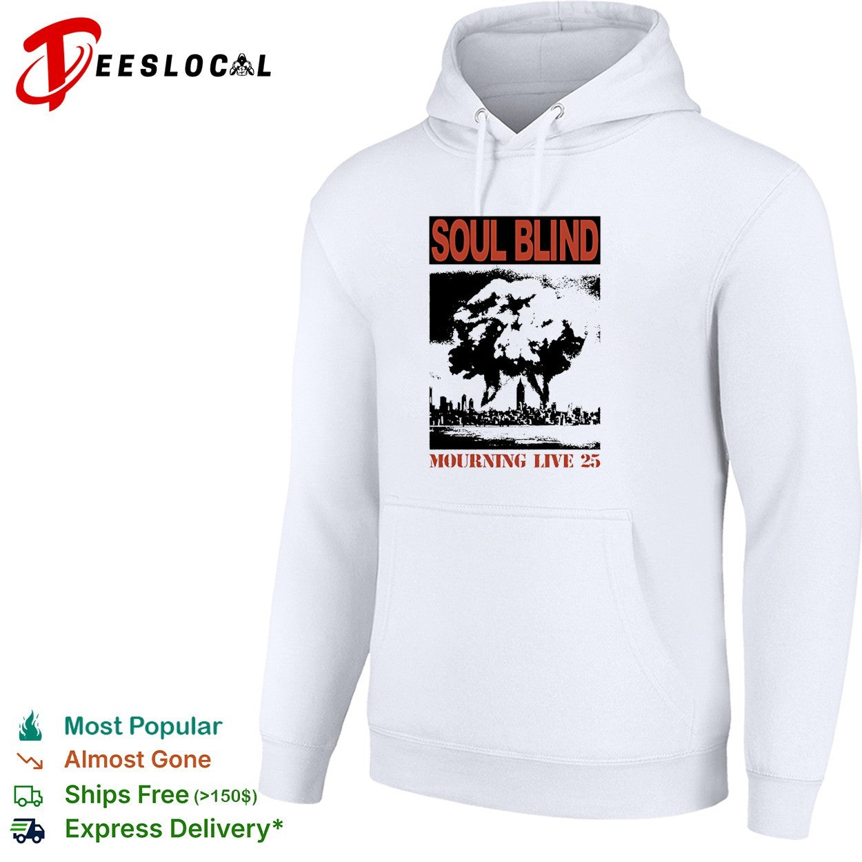 Soul Blind mourning live 25 mushroom cloud explosion over city skyline shirt