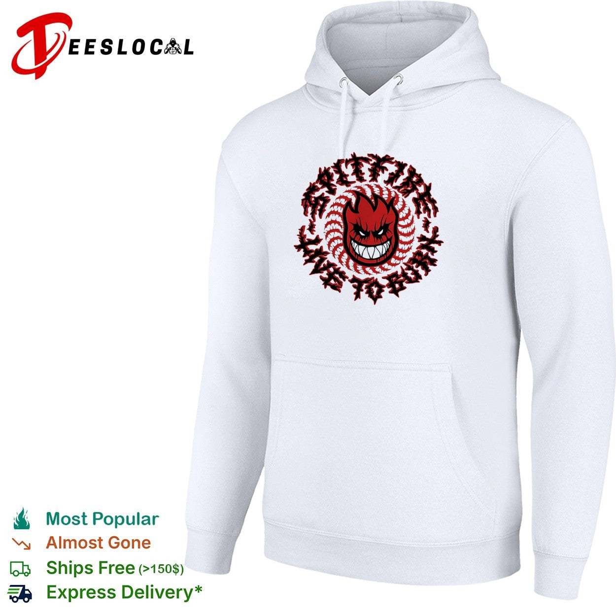 Spitfire live to burn fireball logo shirt