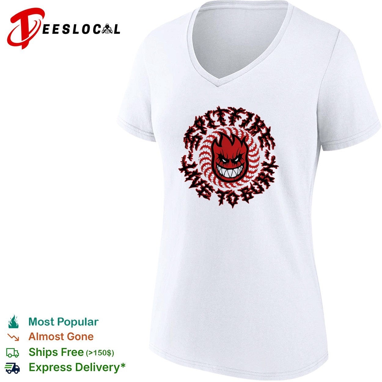 Spitfire live to burn fireball logo shirt