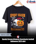 Spooky Season Arkansas Razorbacks football Halloween 2025 shirt