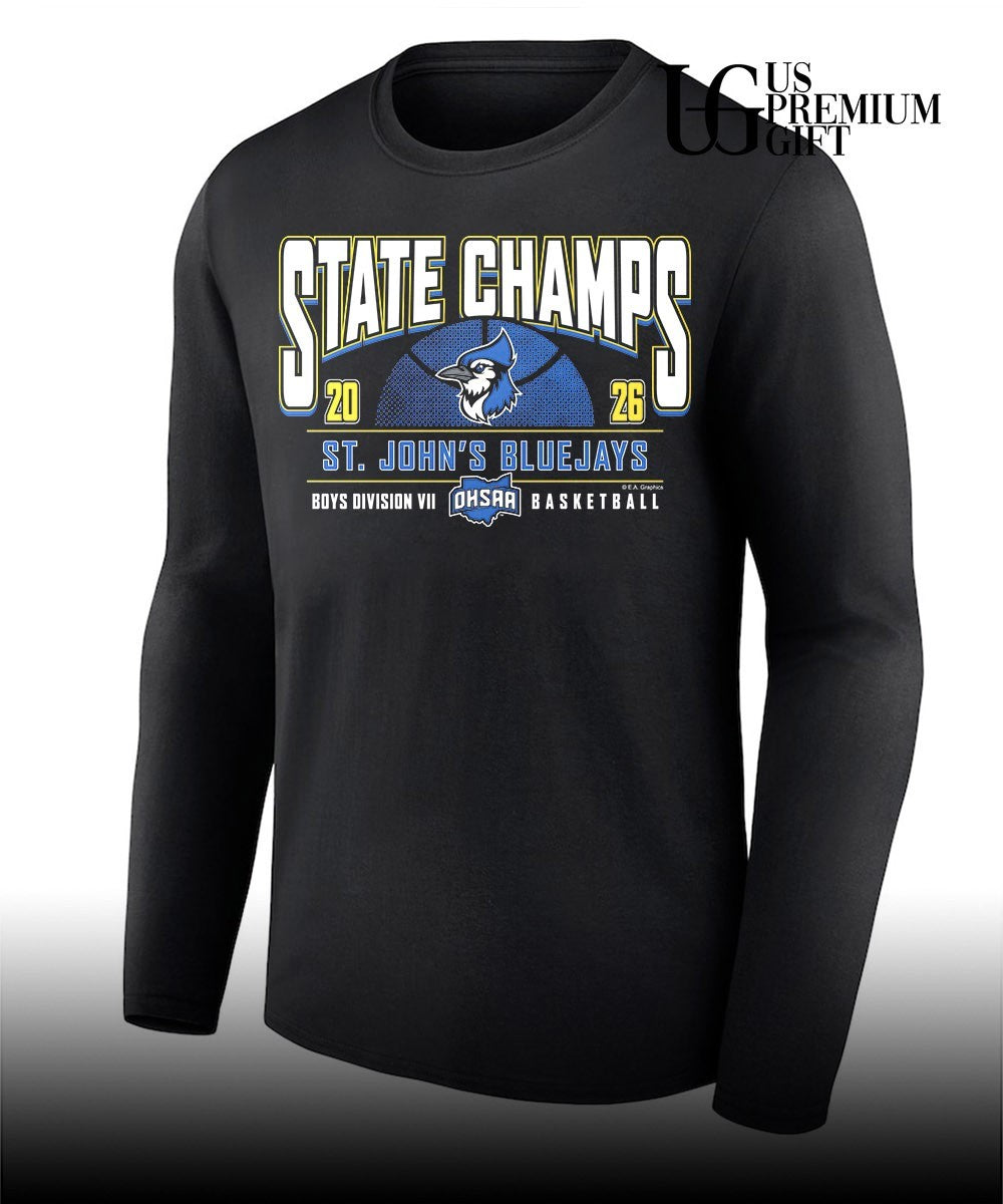 St. John’s Bluejays 2026 OHSAA Boys Basketball D7 State Champions shirt