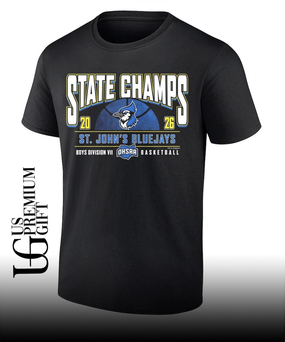 St. John’s Bluejays 2026 OHSAA Boys Basketball D7 State Champions shirt
