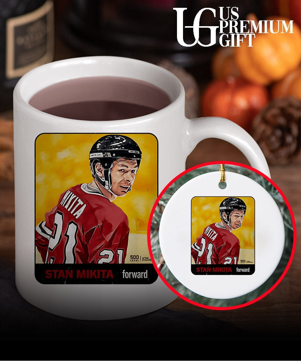 Stan Mikita forward player Chicago Blackhawks NHL card shirt