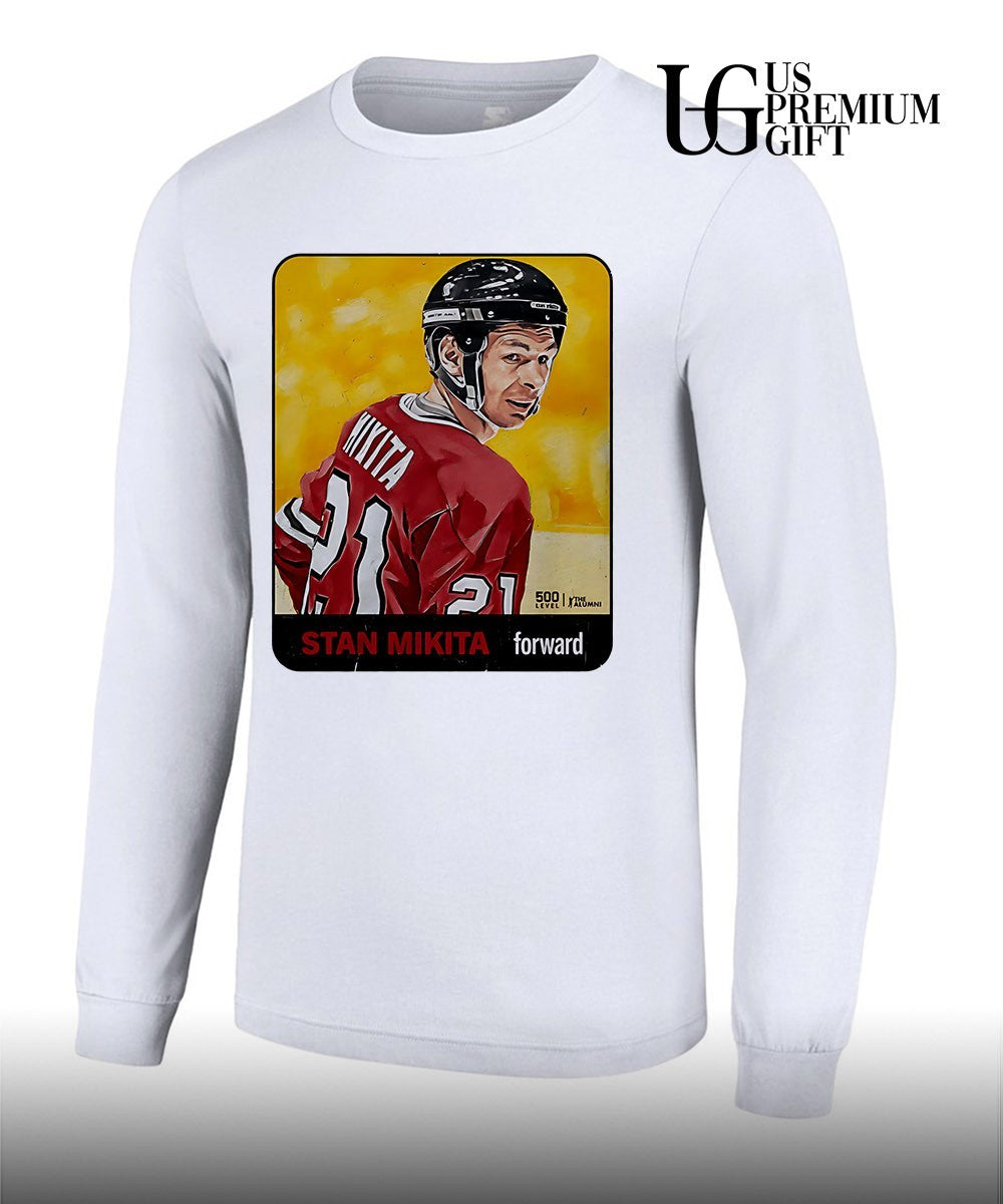 Stan Mikita forward player Chicago Blackhawks NHL card shirt