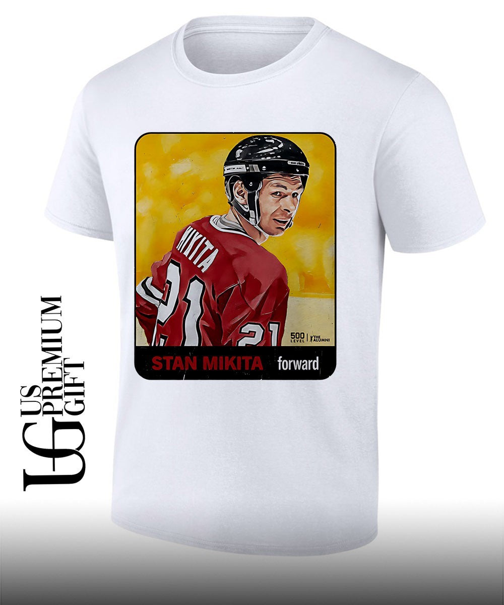 Stan Mikita forward player Chicago Blackhawks NHL card shirt