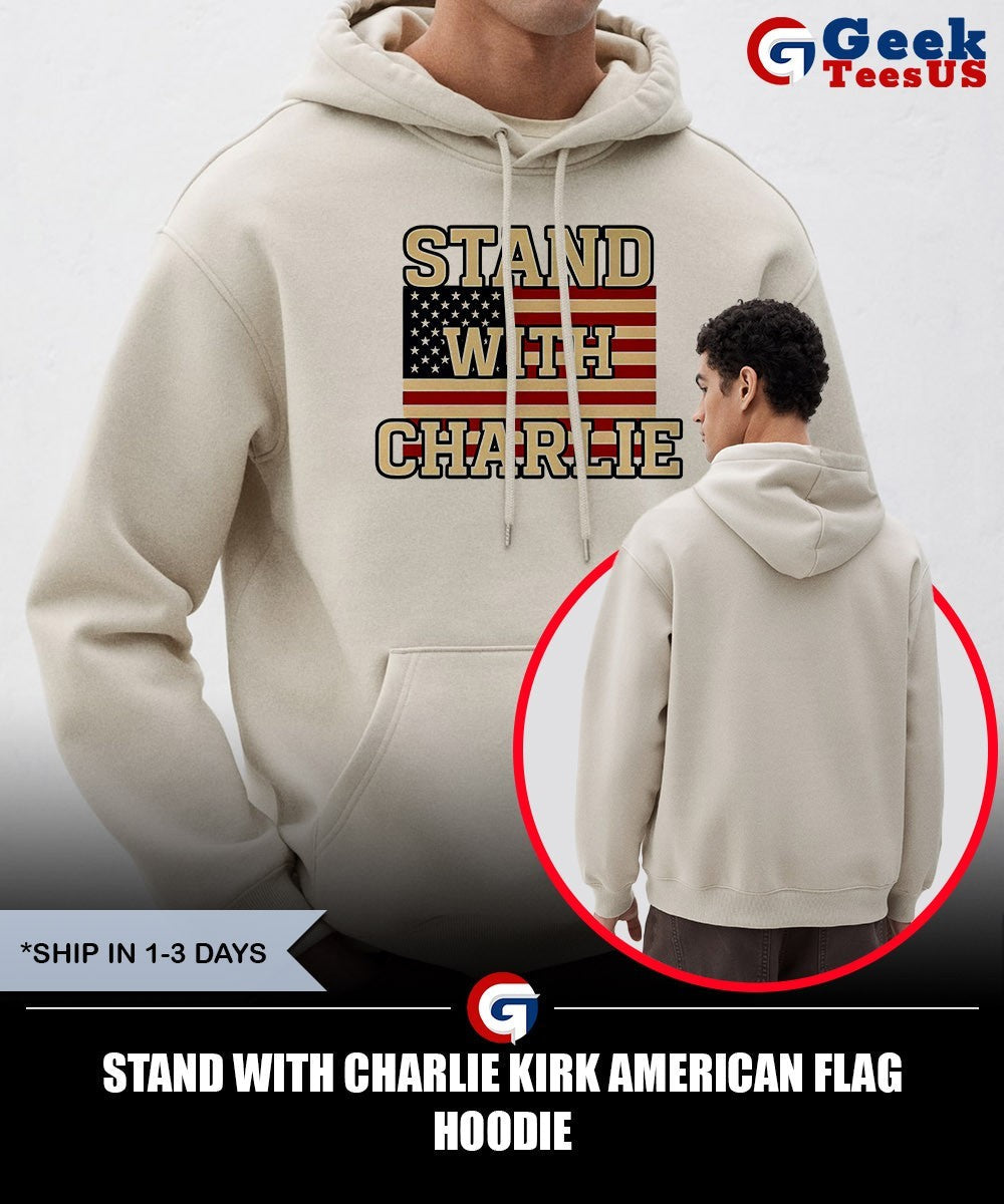 Stand with Charlie Kirk American flag shirt