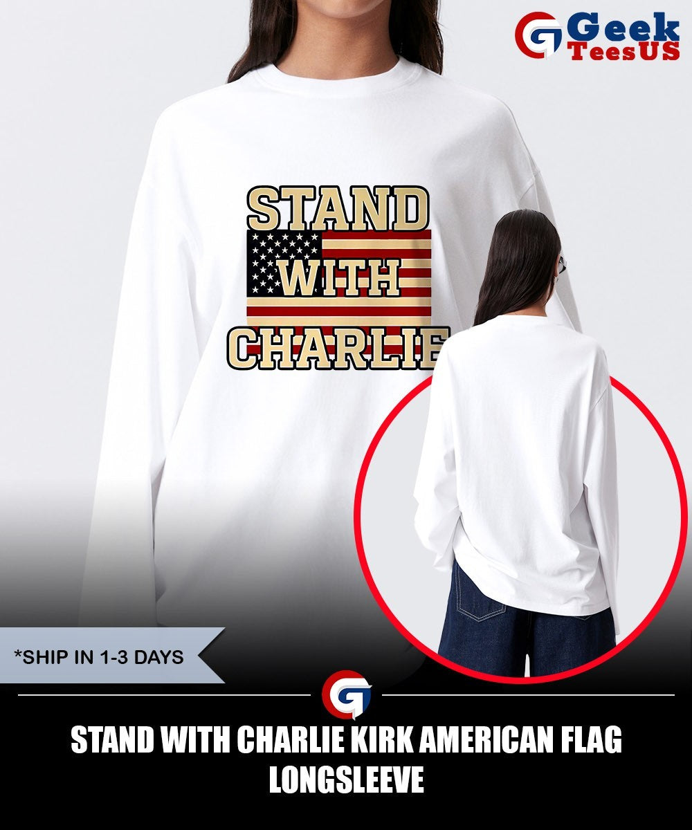 Stand with Charlie Kirk American flag shirt