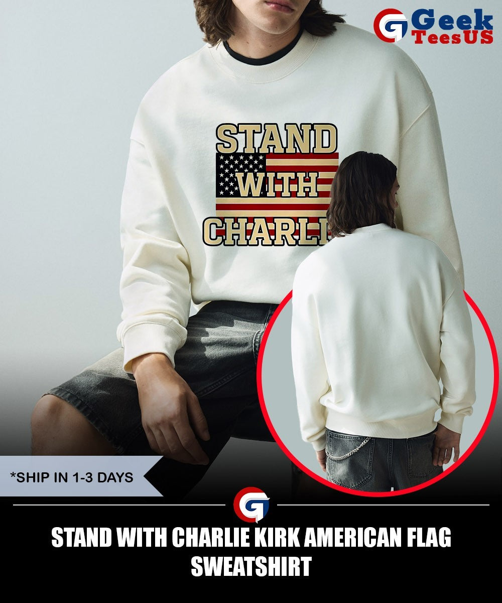 Stand with Charlie Kirk American flag shirt