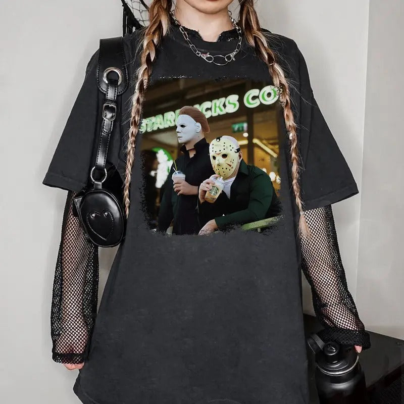 Starb0cks Halloween Shirt, H0rror Movie Characters Shirt Hoodie, Sweatshirt | HappyPodTees.com