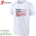 Stars stripes and reproductive rights patriotic lettering with striped lines shirt