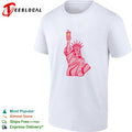 Statue of Liberty wearing sunglasses holding iced drink shirt