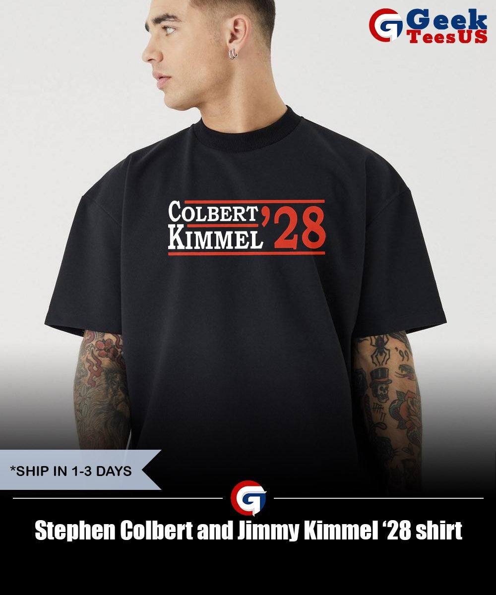 Stephen Colbert and Jimmy Kimmel ’28 shirt