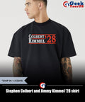 Stephen Colbert and Jimmy Kimmel ’28 shirt