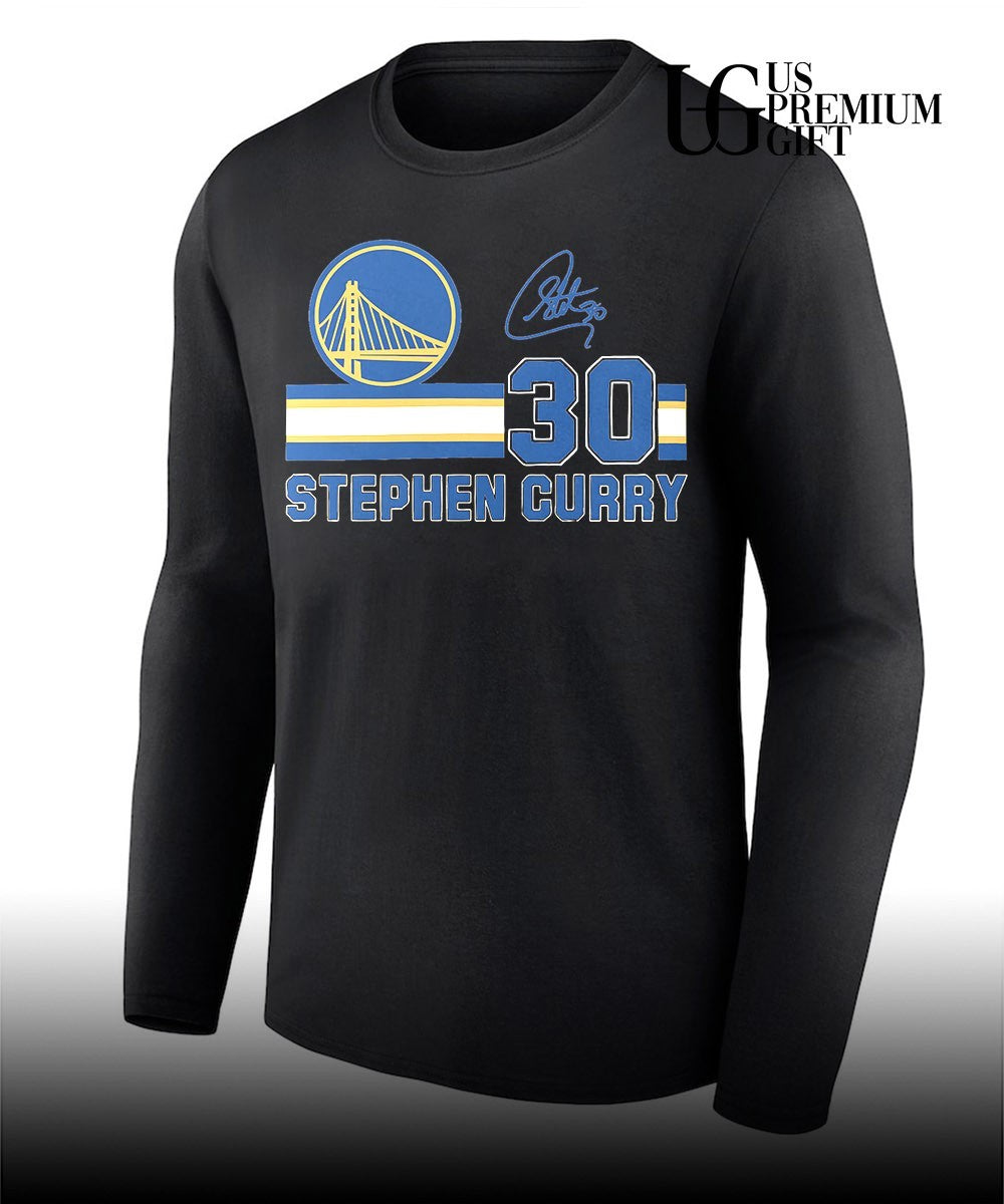 Stephen Curry Golden State Warriors NBA signature name and number retro shirt