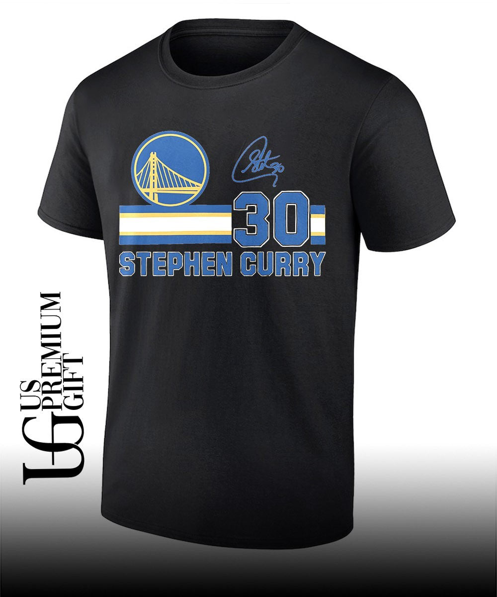 Stephen Curry Golden State Warriors NBA signature name and number retro shirt