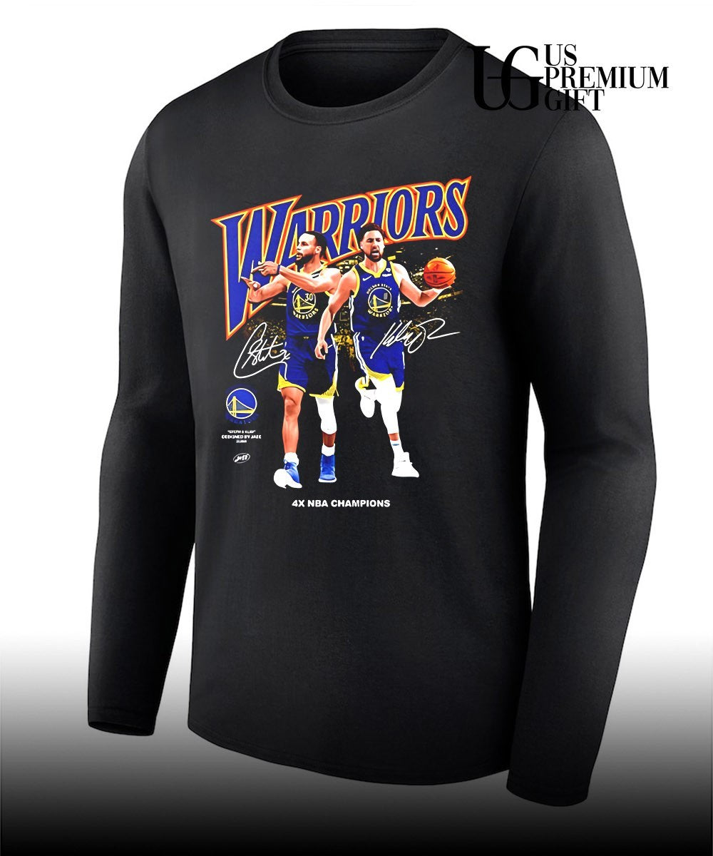 Stephen Curry and Klay Thompson Golden State Warriors 4X NBA Champions signature shirt