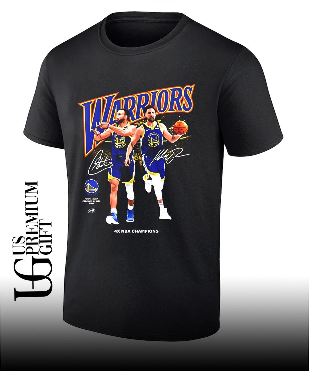 Stephen Curry and Klay Thompson Golden State Warriors 4X NBA Champions signature shirt