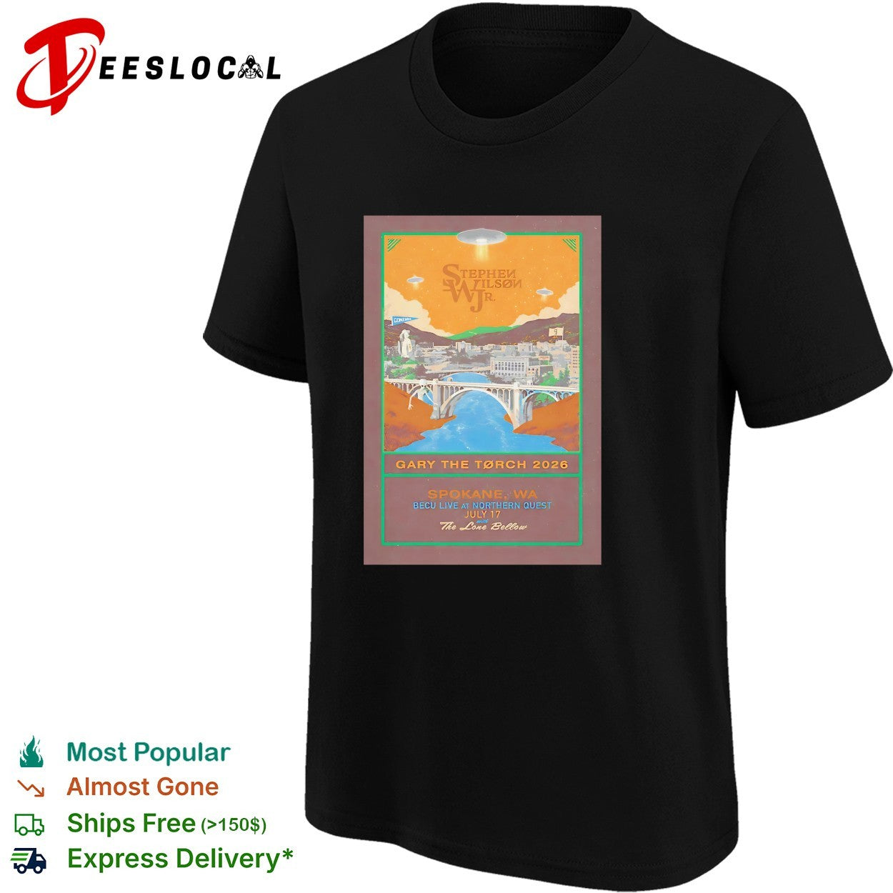 Stephen Wilson Jr Gary the Torch 2026 alien UFO bridge Spokane poster shirt