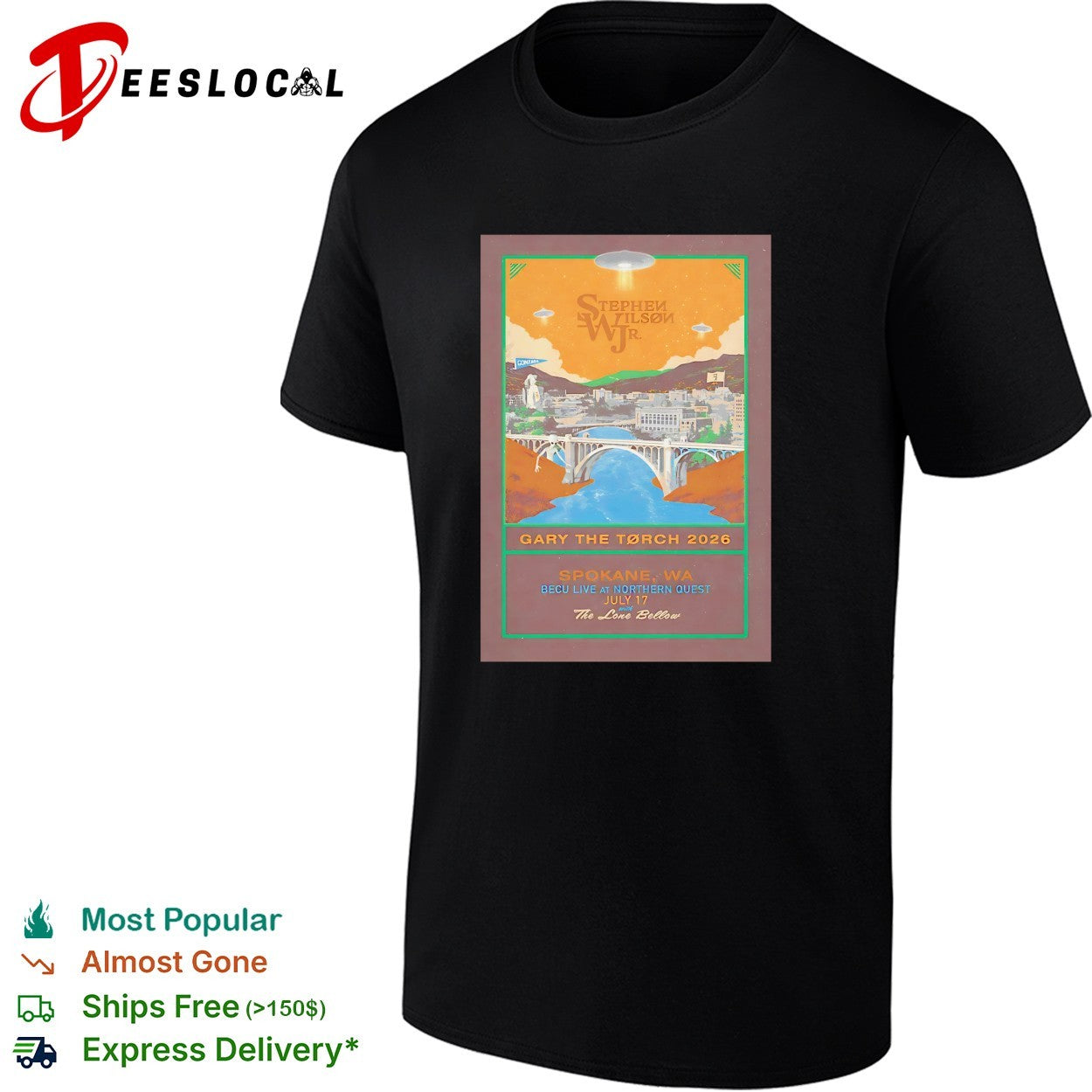 Stephen Wilson Jr Gary the Torch 2026 alien UFO bridge Spokane poster shirt