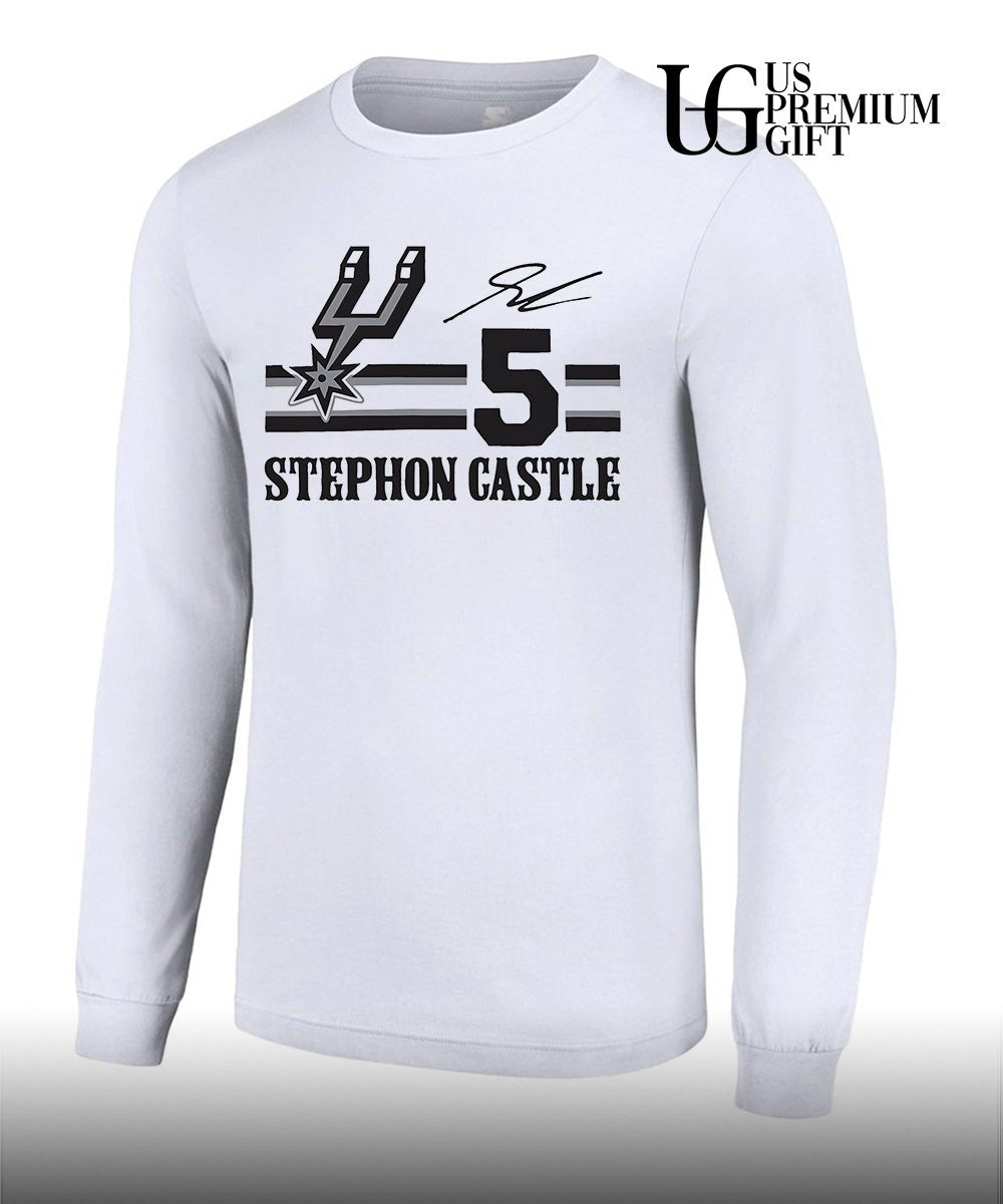 Stephon Castle San Antonio Spurs NBA signature name and number retro shirt
