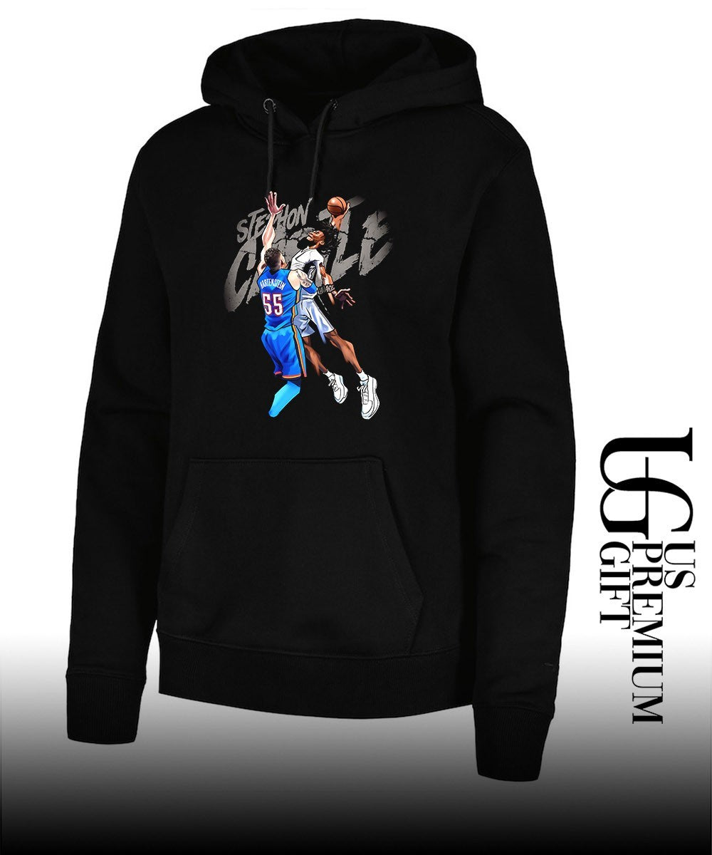Stephon Castle dunk Isaiah Hartenstein Oklahoma City Thunder NBA shirt