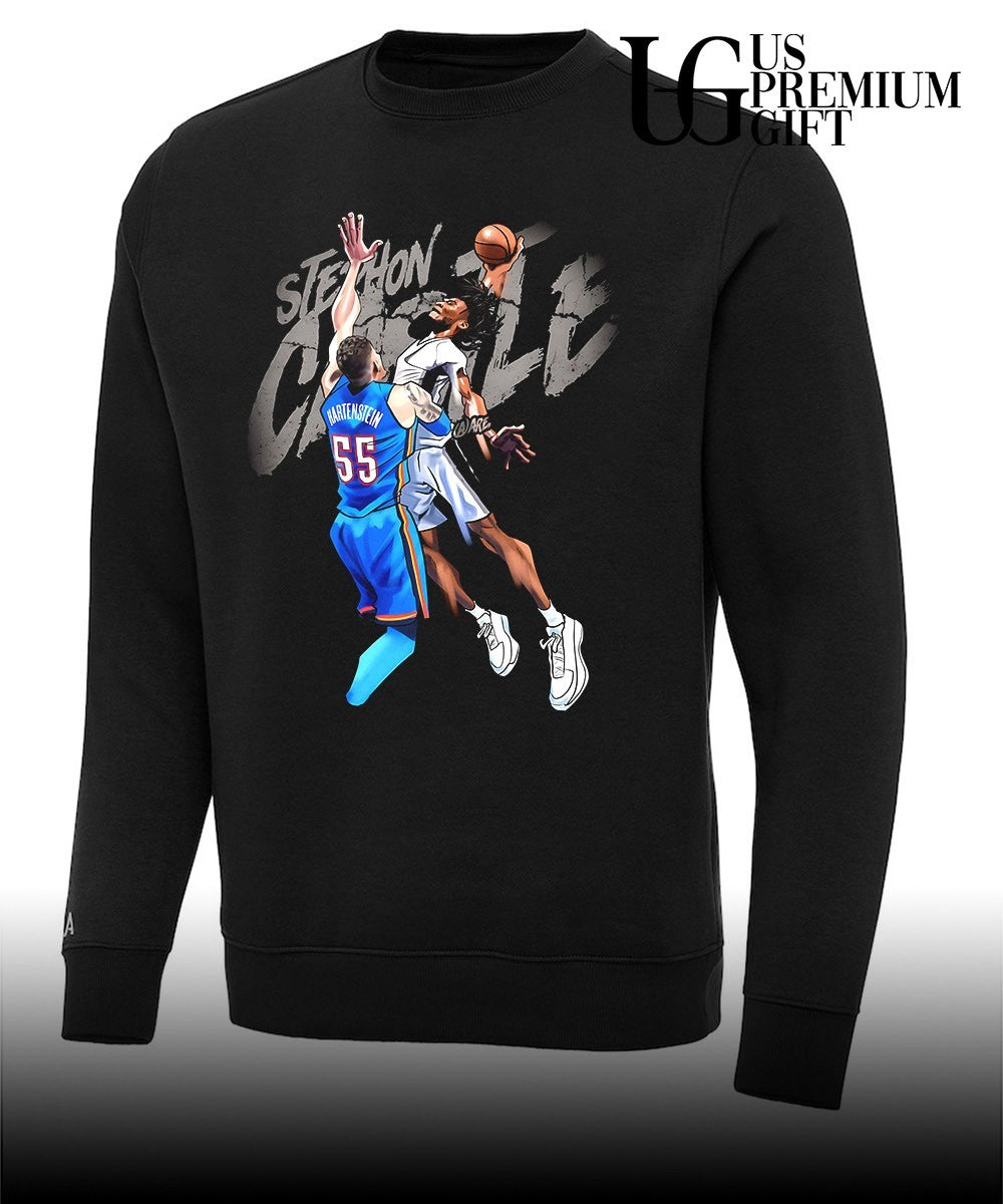 Stephon Castle dunk Isaiah Hartenstein Oklahoma City Thunder NBA shirt