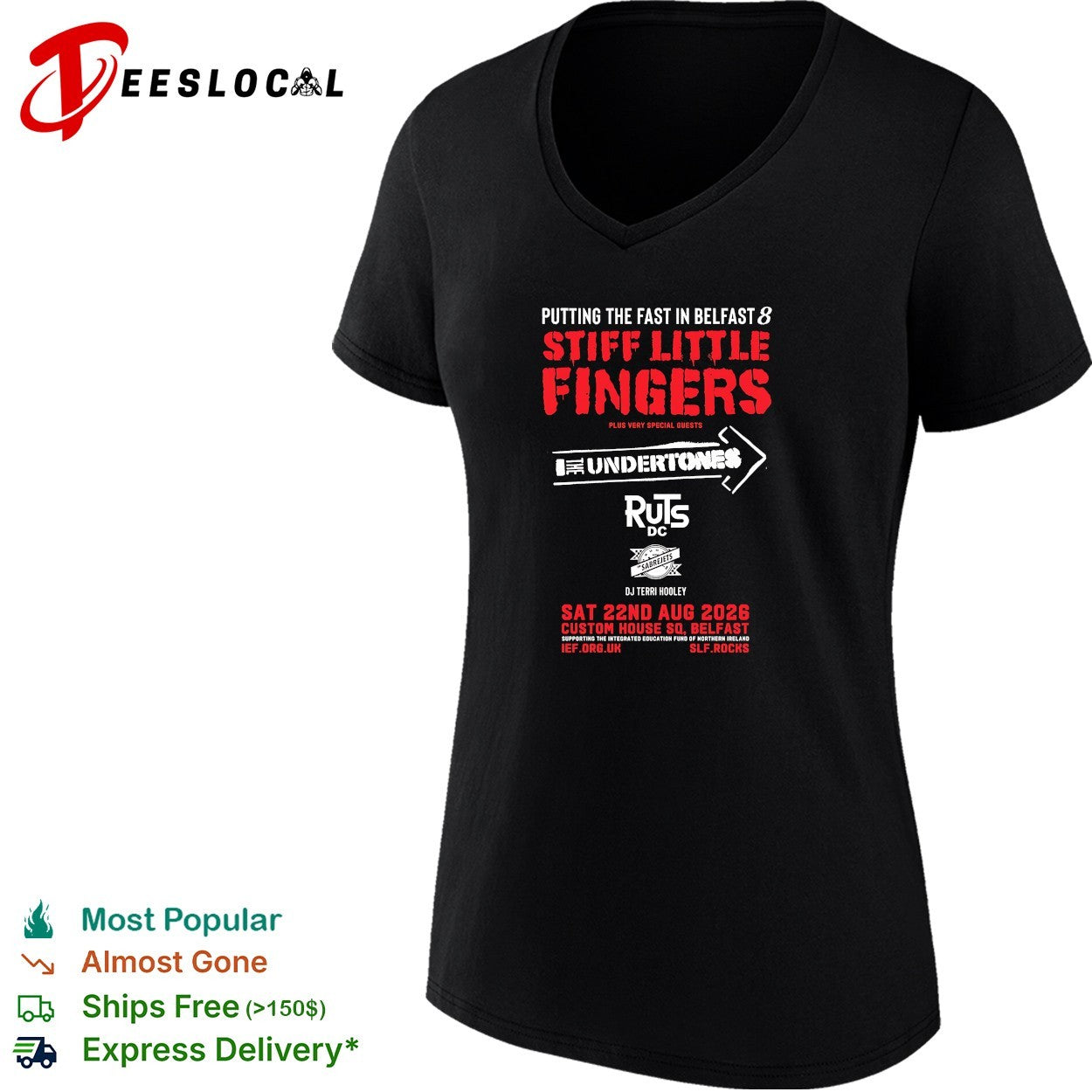 Stiff Little Fingers putting the fast in Belfast 8 Custom House Square 2026 shirt