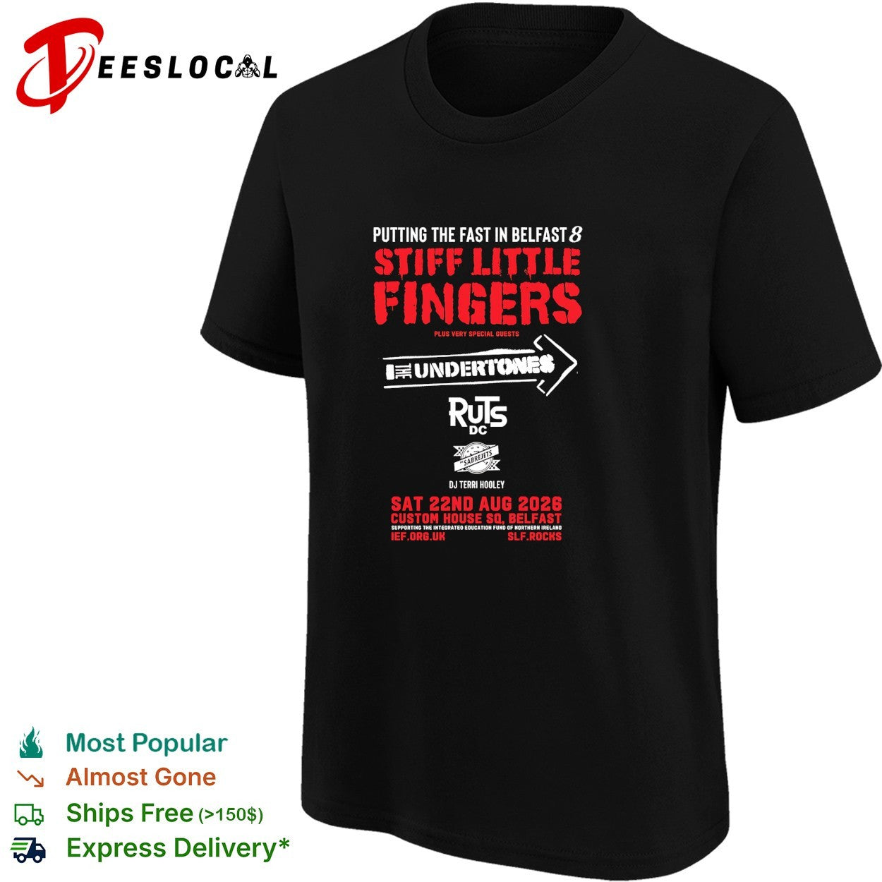 Stiff Little Fingers putting the fast in Belfast 8 Custom House Square 2026 shirt