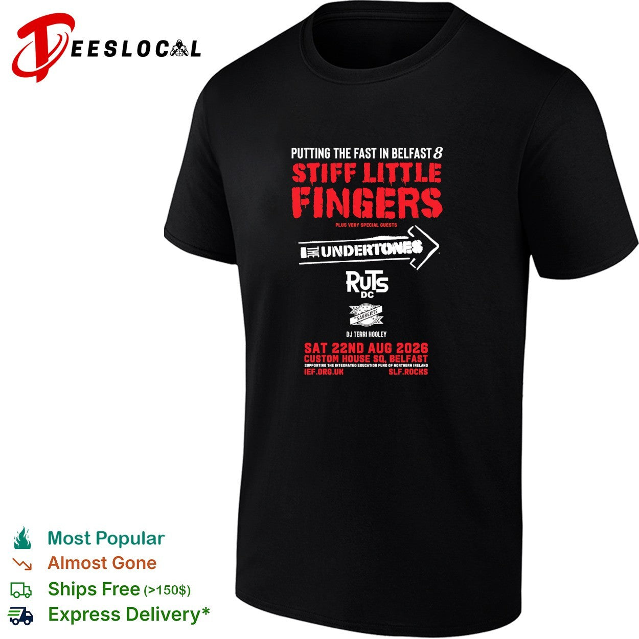 Stiff Little Fingers putting the fast in Belfast 8 Custom House Square 2026 shirt