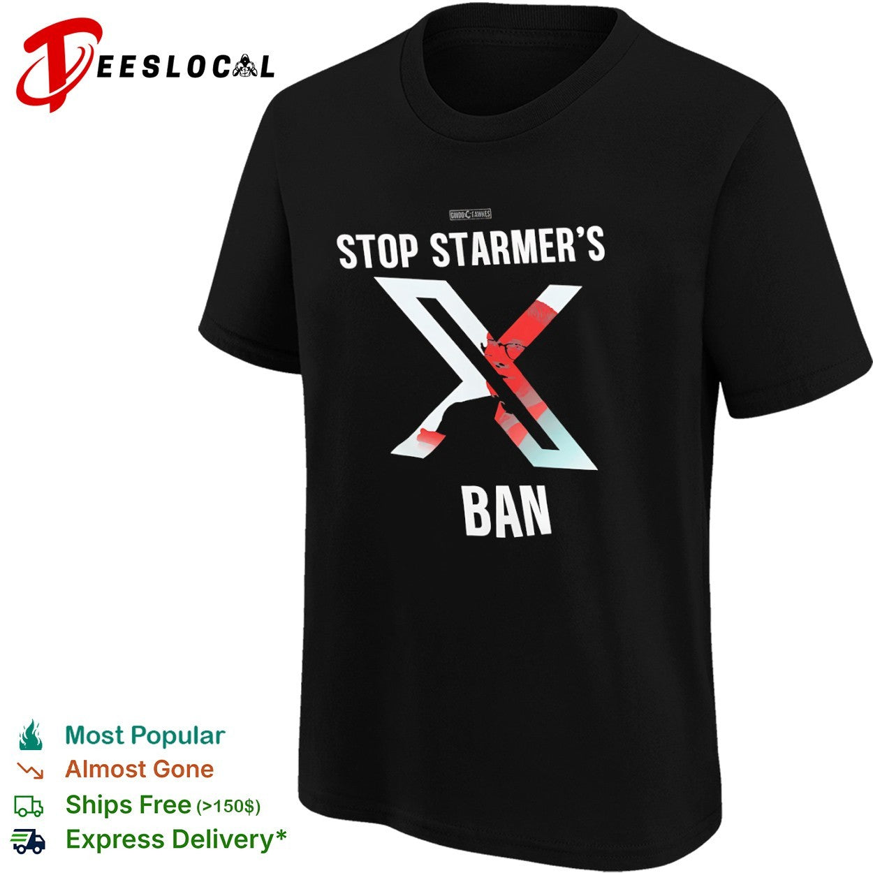Stop Starmer’s X Ban Guido Fawkes Political shirt
