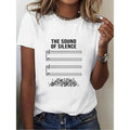 Stylish Casual Women's T-Shirt Featuring Silent Voice Pattern Perfect for Outdoor Activities and Seasonal Gifting