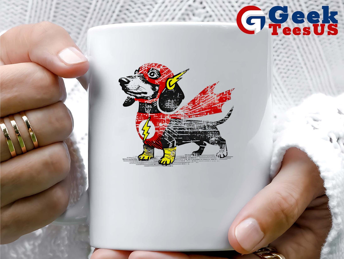 Superhero Dachshund art shirt