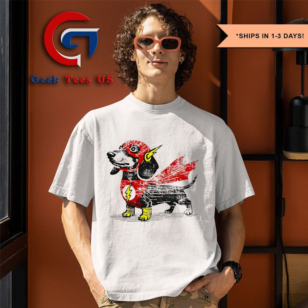 Superhero Dachshund art shirt
