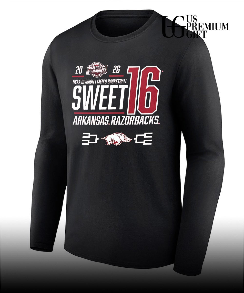 Sweet 16 Bound Arkansas Razorbacks 2026 NCAA Men’s basketball March Madness shirt