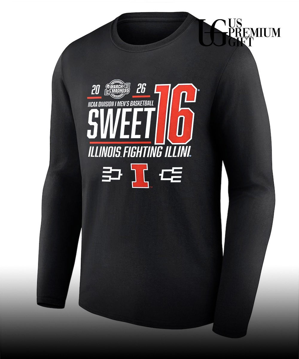 Sweet 16 Bound Illinois Fighting Illini 2026 NCAA Men’s basketball March Madness shirt