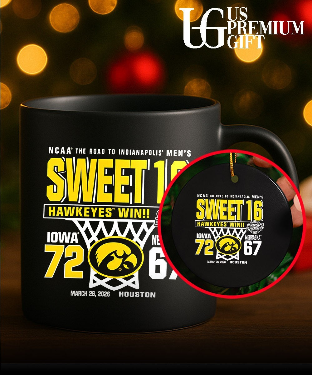 Sweet 16 Iowa Hawkeyes Win vs Nebraska Cornhuskers score 2026 Men’s Basketball shirt