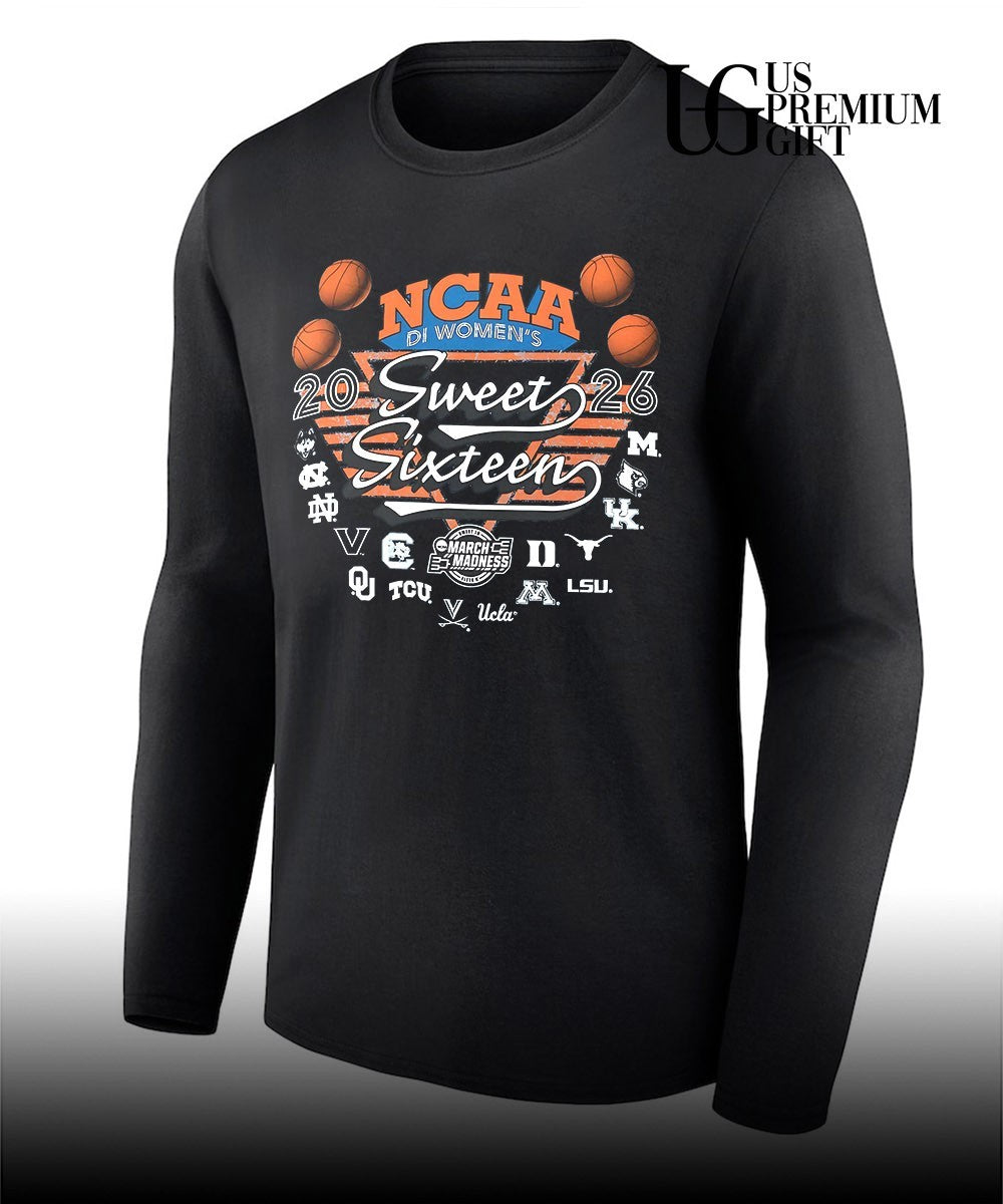 Sweet Sixteen NCAA 2026 Division 1 Women’s basketball March Madness shirt