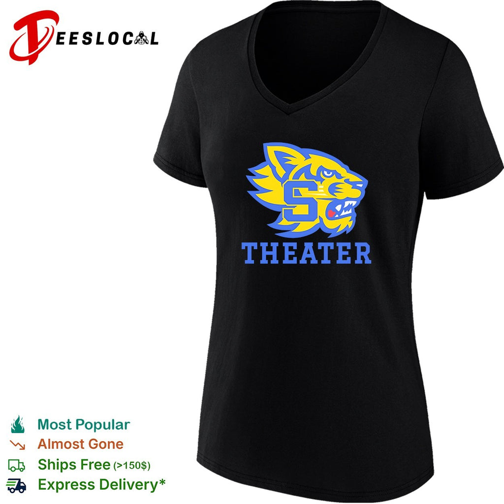 Sweetwater High School Wildcat mascot head theater shirt