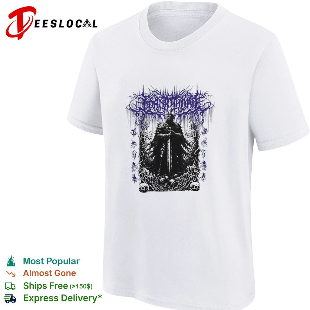 Sworn Virgin Dark Fantasy Knight with Sword and Skulls shirt