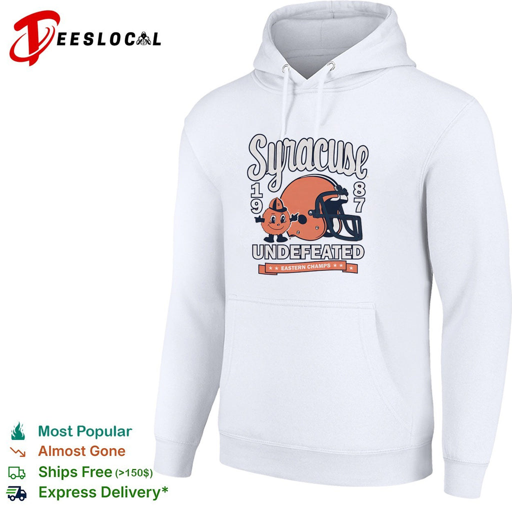 Syracuse Orange mascot 1987 undefeated eastern champs football helmet shirt