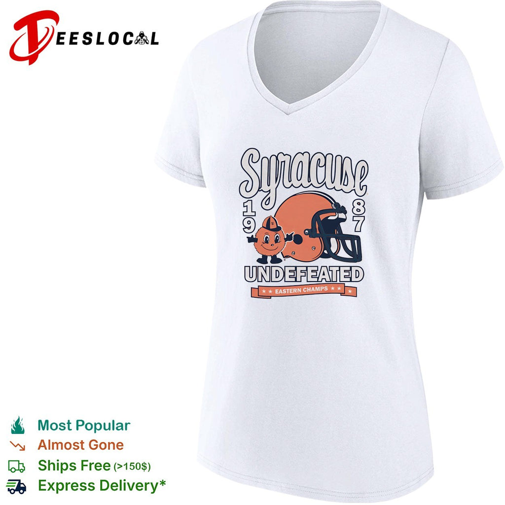 Syracuse Orange mascot 1987 undefeated eastern champs football helmet shirt