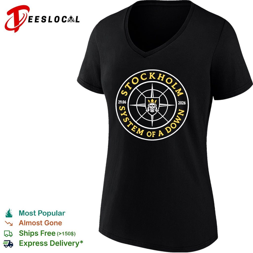System of a Down Stockholm 2026 tour badge shirt