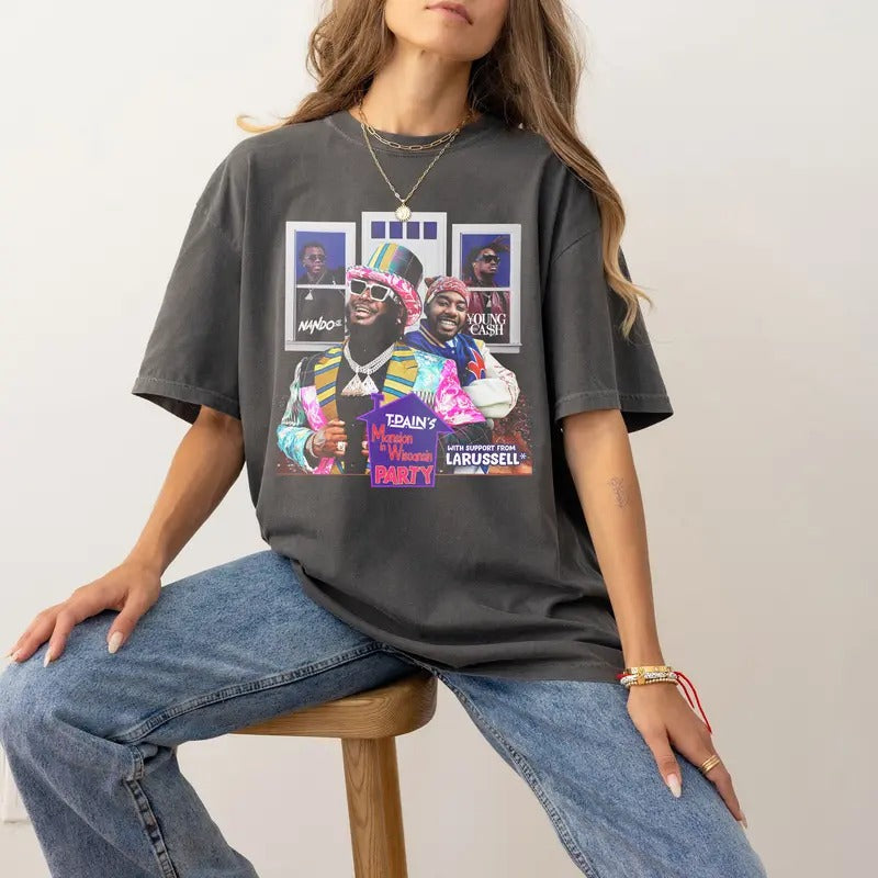 T-pain Mansion in Wiscansin Party Shirt T-pain Tour 2024 Sweatshirt T-Pain Concert 2024 Hoodie Gift For Fans