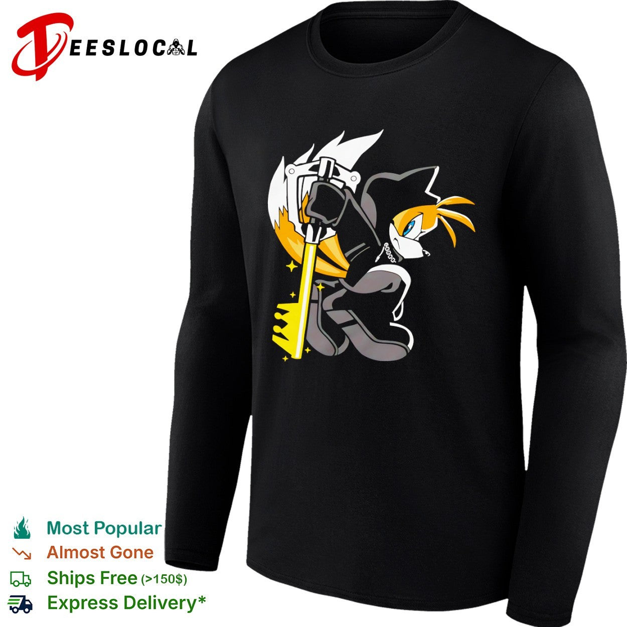 Tails the Fox in Organization XIII Cloak with Keyblade shirt
