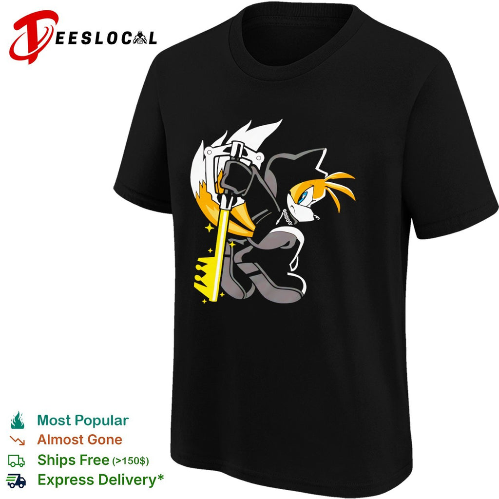Tails the Fox in Organization XIII Cloak with Keyblade shirt