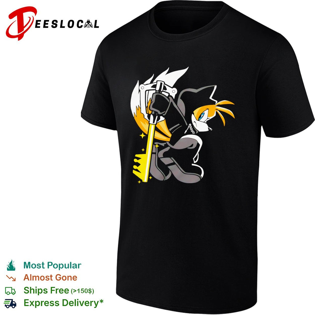 Tails the Fox in Organization XIII Cloak with Keyblade shirt