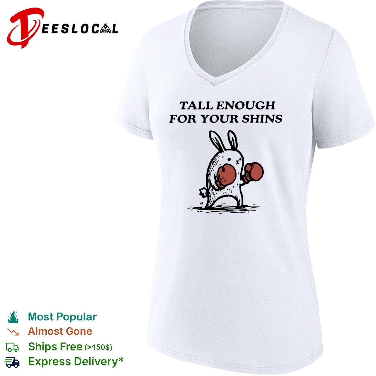 Tall Enough for Your Shins Boxing Rabbit shirt