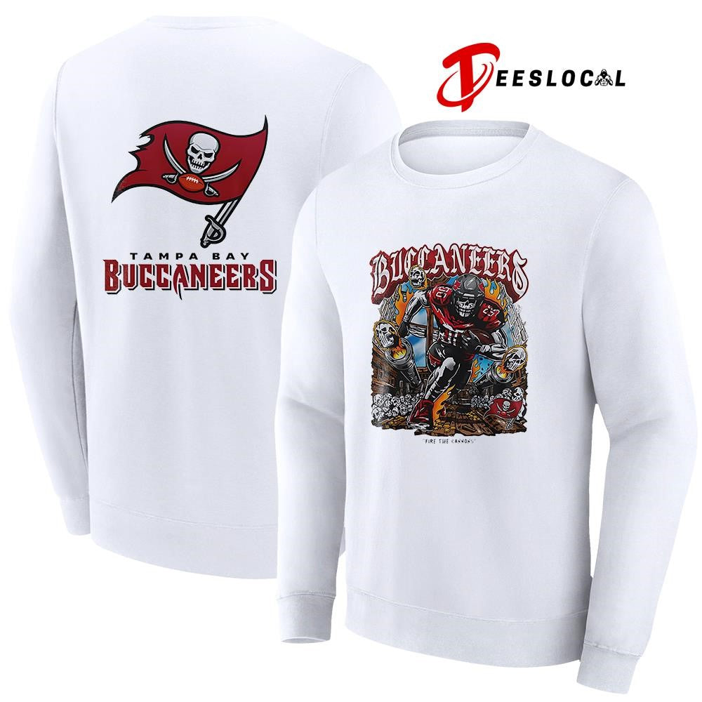 Tampa Bay Buccaneers fire the cannons skeleton art graphic shirt